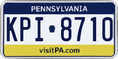 PA license plate KPI8710