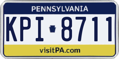 PA license plate KPI8711