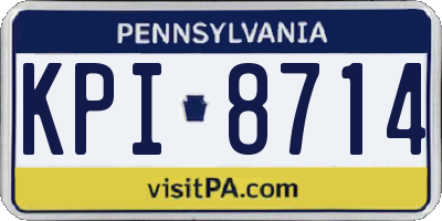 PA license plate KPI8714
