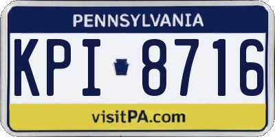PA license plate KPI8716