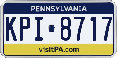 PA license plate KPI8717