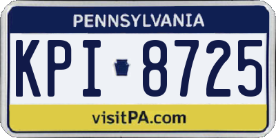 PA license plate KPI8725