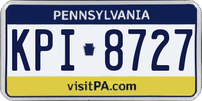 PA license plate KPI8727