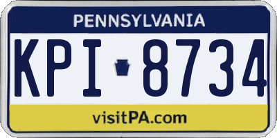 PA license plate KPI8734