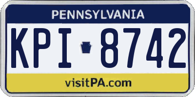 PA license plate KPI8742