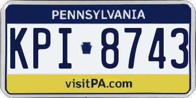PA license plate KPI8743