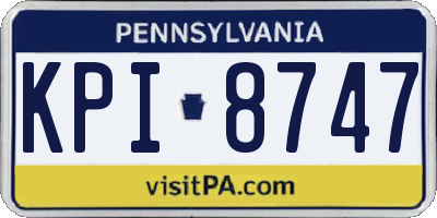 PA license plate KPI8747