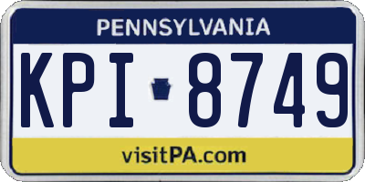 PA license plate KPI8749