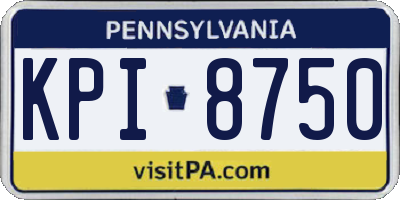 PA license plate KPI8750
