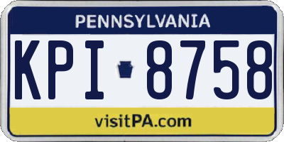 PA license plate KPI8758