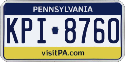 PA license plate KPI8760