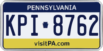 PA license plate KPI8762