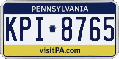 PA license plate KPI8765