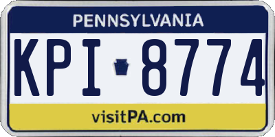 PA license plate KPI8774