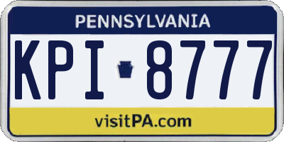 PA license plate KPI8777
