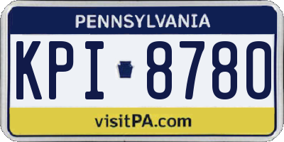 PA license plate KPI8780
