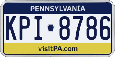PA license plate KPI8786