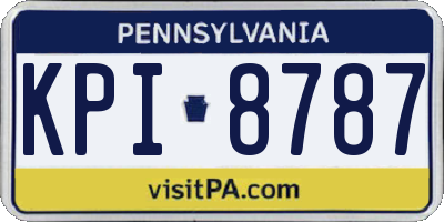 PA license plate KPI8787
