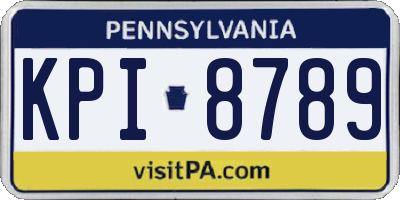 PA license plate KPI8789