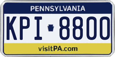 PA license plate KPI8800