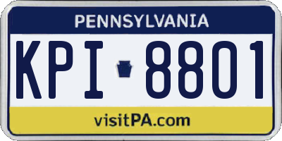 PA license plate KPI8801