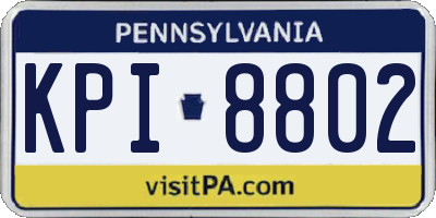 PA license plate KPI8802