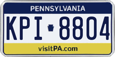 PA license plate KPI8804