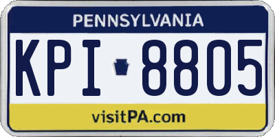 PA license plate KPI8805