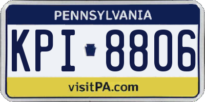 PA license plate KPI8806