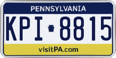 PA license plate KPI8815