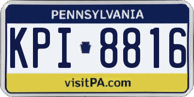 PA license plate KPI8816