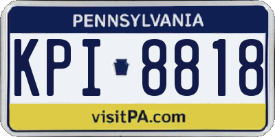 PA license plate KPI8818