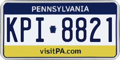 PA license plate KPI8821