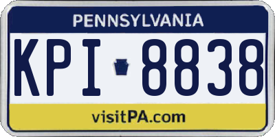 PA license plate KPI8838