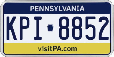 PA license plate KPI8852