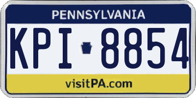 PA license plate KPI8854