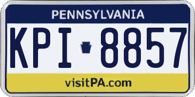PA license plate KPI8857