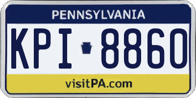 PA license plate KPI8860