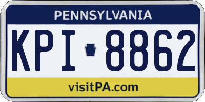 PA license plate KPI8862