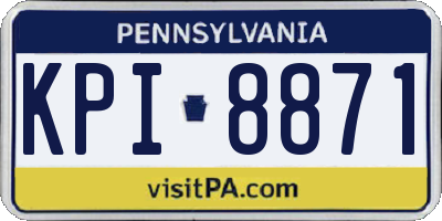 PA license plate KPI8871