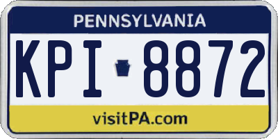 PA license plate KPI8872