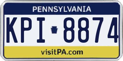 PA license plate KPI8874