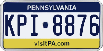 PA license plate KPI8876