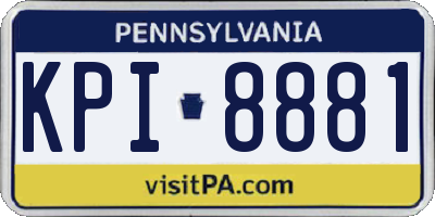 PA license plate KPI8881