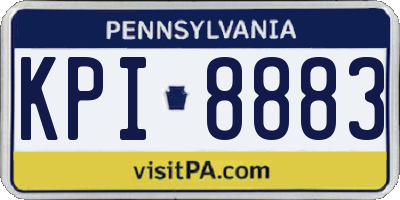 PA license plate KPI8883