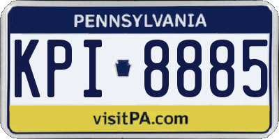 PA license plate KPI8885