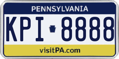 PA license plate KPI8888