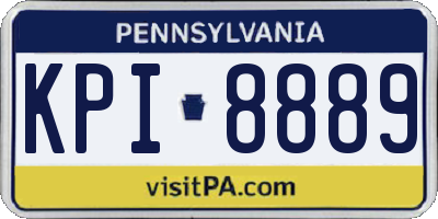PA license plate KPI8889