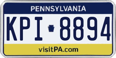 PA license plate KPI8894