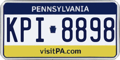 PA license plate KPI8898